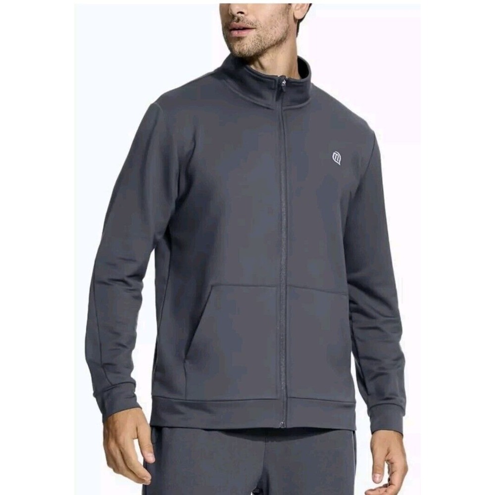 Veboon men's zip-up Performance lightweight Hoodie jacket dark grey xl New